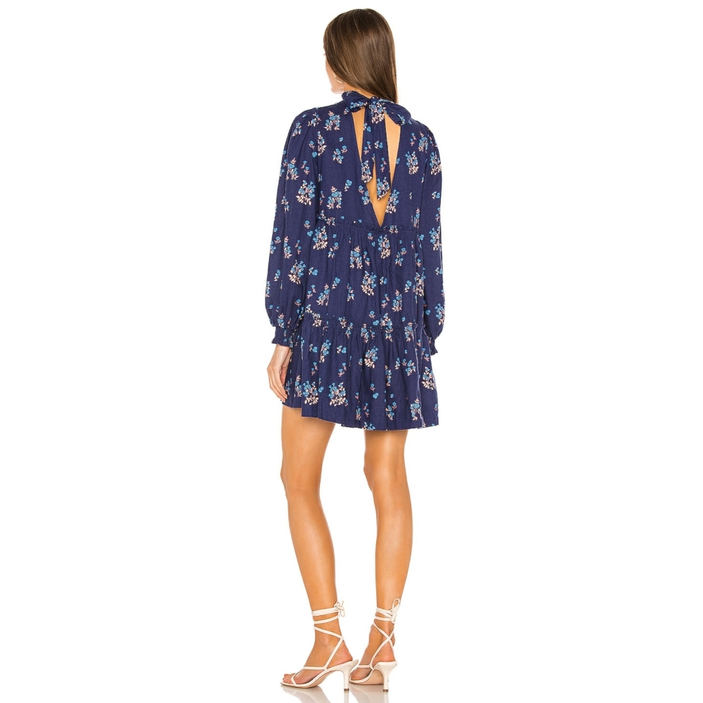 Free People Petit Fours Mini Dress in Indigo - Picture 3 of 4